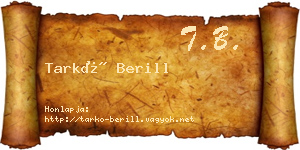 Tarkó Berill névjegykártya